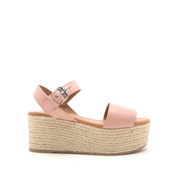 Blush platform espadrille buckle sandals - Picture 5 of 8